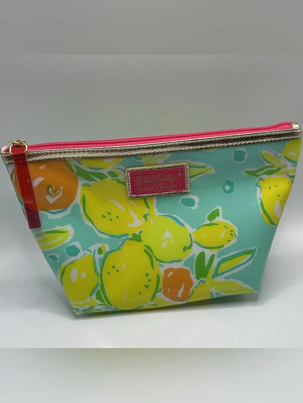 Lilly Pulitzer for Estée Lauder Citrus Print Cosmetic Bag, EUC